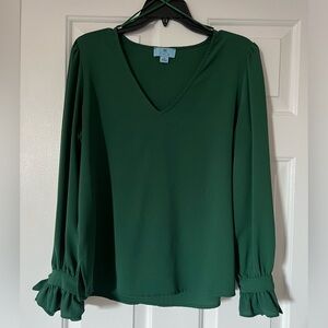 CeCe Women’s Green Long Sleeve Blouse